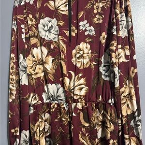 Express Burgundy Floral Romper